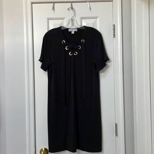 MICHAEL KORS Black Short Sleeve  Stretchy Dress